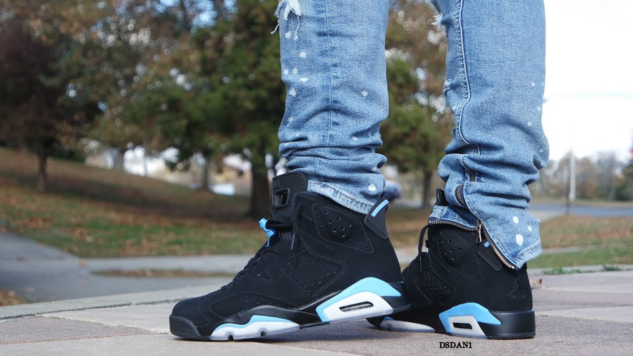 jordan 6 unc on feet