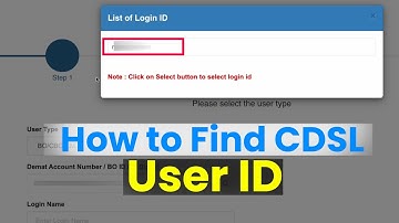 How to Find CDSL User Name/Id