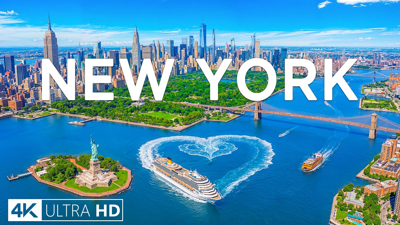 New York From Above in Stunning 4K 🇺🇸 NYC Skyline, Times Square Lights & Urban Energy