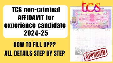 TCS NON CRIMINAL AFFIDAVIT for experience candidate 2024 25 | tcs onboarding documents