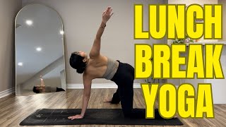 15 Min Yoga for Your Lunch Break || Full Body Stretch & Sweet Treat for Your Body & Mind 💛