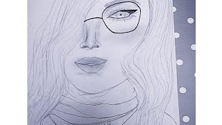 كيفية رسم وجه مع شعر مموج/بطريقة سهلة/رسم سهل وبسيط للمبتدئين ️️