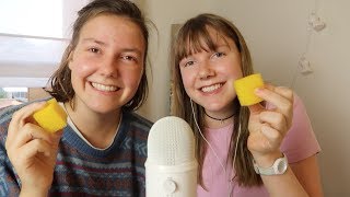 ASMR sister tries trigger sounds