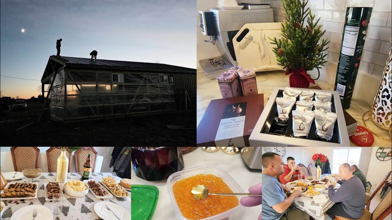 Распаковка подарков. Стройка движется. Меню на обед для помошников!