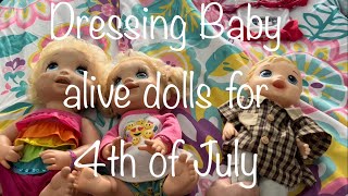 Dressing My Baby Alive for The 4th of July plus Tips