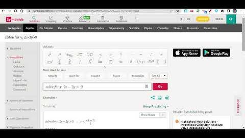 Solving an Inequality for a Variable using Symbolab Tutorial Video