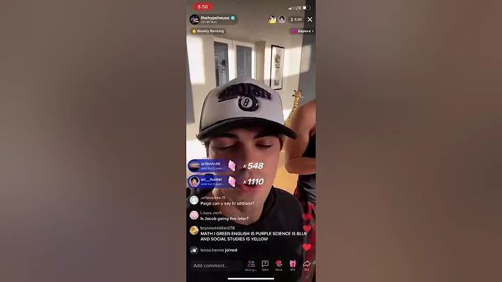 Hype House TikTok live (Jackson gets Paige flowers )
