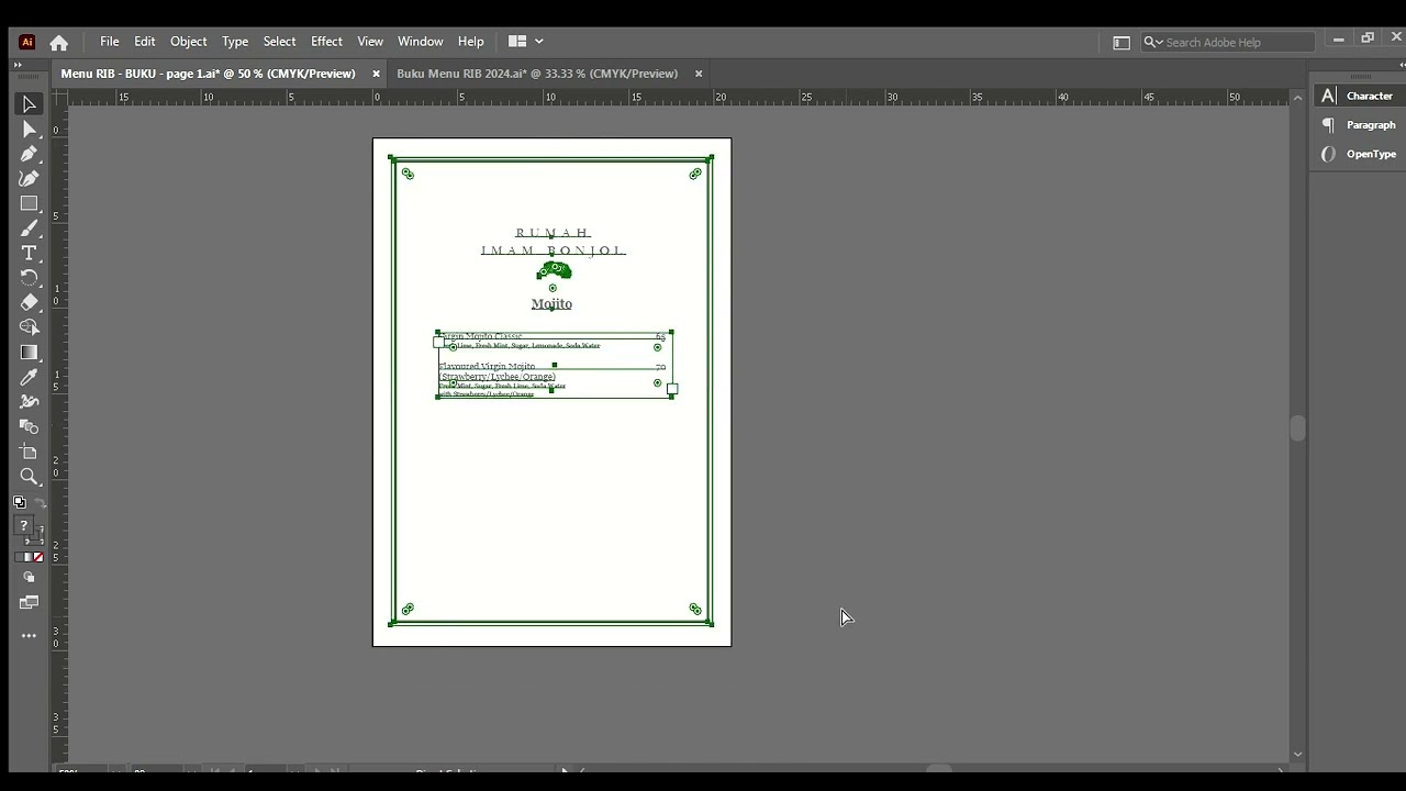 Create design Book Menu Restaurant