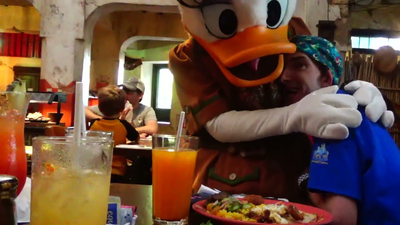 Dillon eating at Tusker House with Mickie Daisy