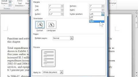 Set Gutter Margins for Bound Documents - Word 2010