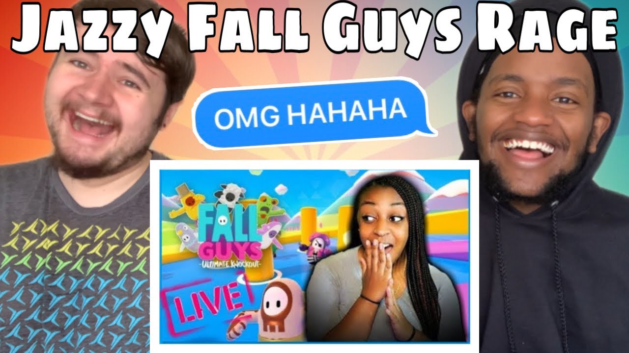 JazzyGuns Fall Guys Funny Moments + Some Rage Compilation REACTION ...