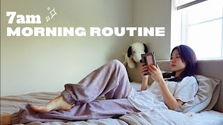 7AM morning routine │ productive habits, grwm: my everyday makeup