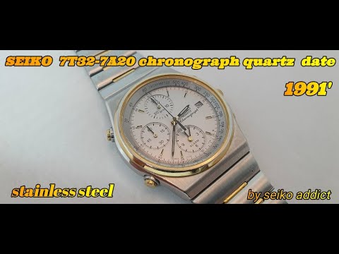seiko chronograph 7T32 7A20 quartz from 1991' - YouTube