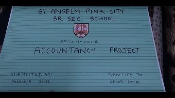 Class 11 | CBSE | Accountancy Project | Financial Statements, Journal, Ledger, b/s, Trading ,P&L a/c