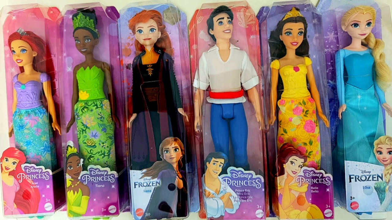 ASMR | Unboxing Mattel Disney Princess Spin & Reveal Surprise Dolls! Satisfying video | Review Toys 