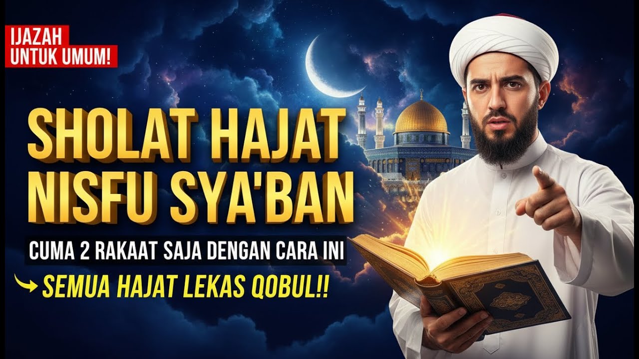 AMALAN SHOLAT SUNAT HAJAT MALAM NISFU SYABAN! Cuma 2 Rakaat Hajat Apapun Terkabul, Nisfu Syaban 2026
