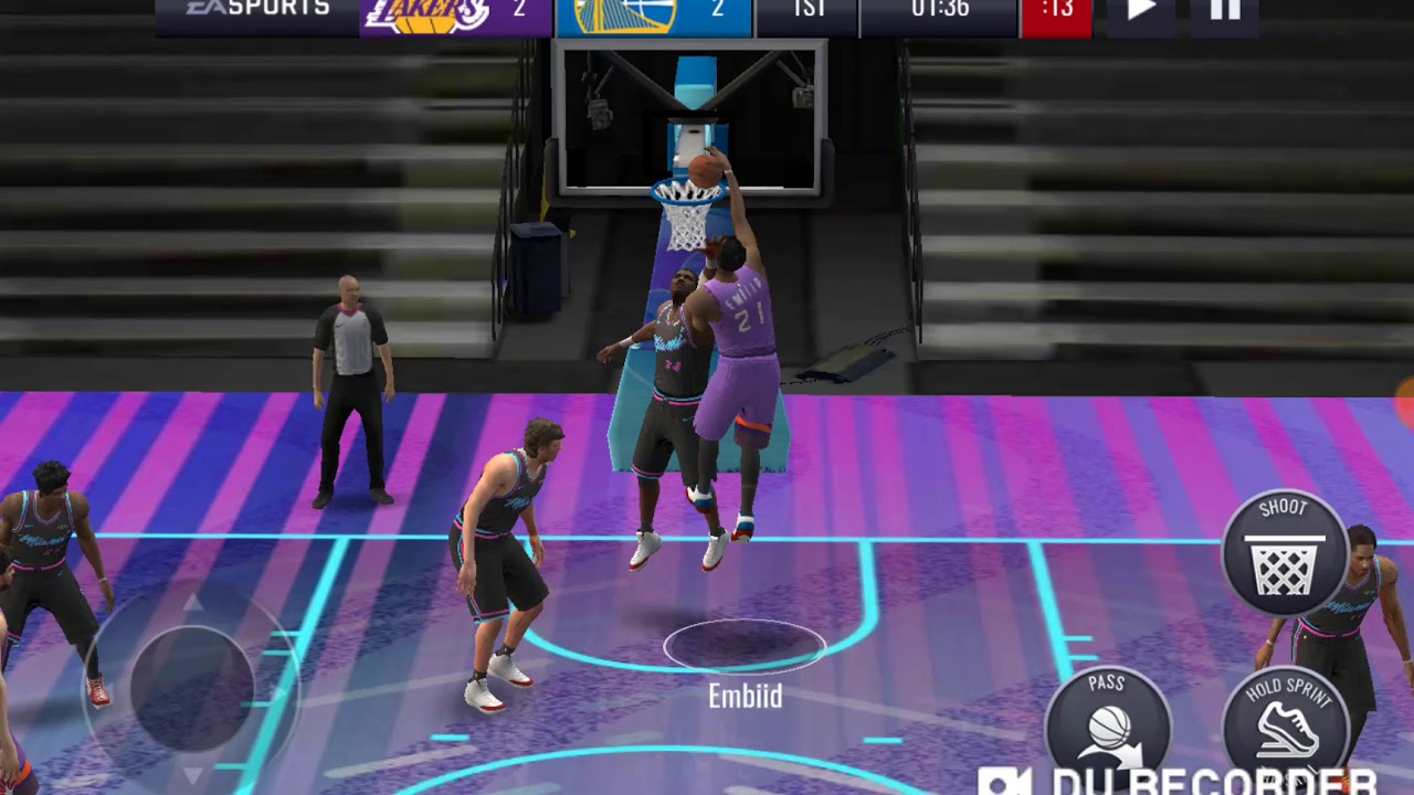 107 OVERALL UNDER ARMOUR RUSH JOEL EMBIID DUNKING ON OPPONENTS! NBA LIVE 19 MOBILE #27