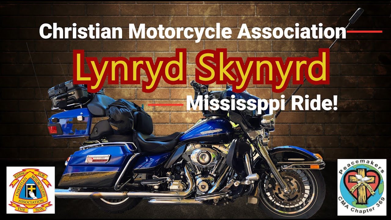 Riding to Lynyrd Skynyrd Memorial in Mississippi with the CMA Christian Motorcycle Association.