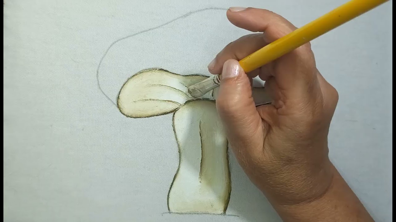 Como pintar cogumelo em tecido. Fácil. Para iniciantes. #rendaextra