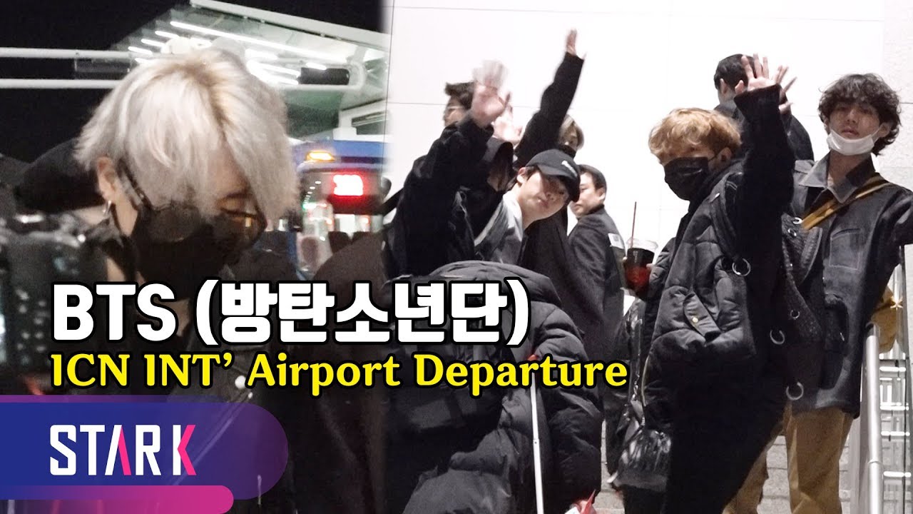 방탄소년단 출국, '세배' 했냐는 질문에 지민의 귀여운 리액션 (BTS, 20200118_ICN INT' Airport Departure)