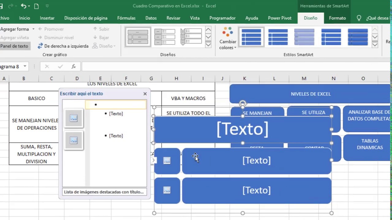 Como Hacer Un Cuadro Comparativo En Excel Con Graficos Mini