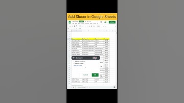 #7 | Add Slicer in Google Sheets | #googlesheets