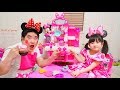 お料理ごっこ！ディズニーミニーマウスキッチンおままごとおもちゃ Hanemari play Disney Minnie Happy Helpers Brunch Cafe Toy