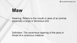 Maw Meaning