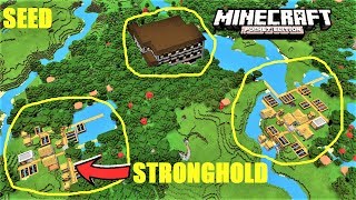 Minecraft PE - DOUBLE VILLAGE, STRONGHOLD & MANSION SEED ! 2 BLACKSMITHS | MCPE 1.2.1