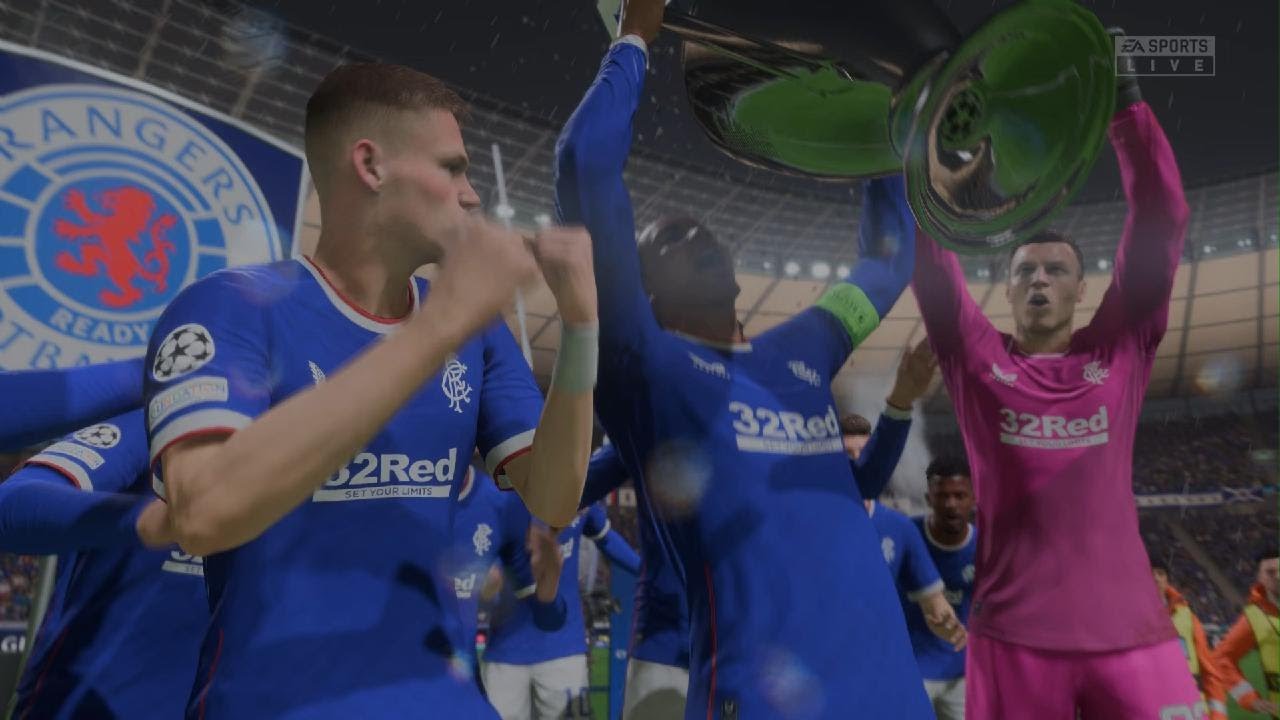 Rangers lift the champions league cup YouTube