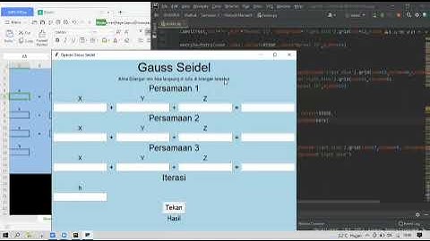 Program GUI tkinter Gauss Seidel dalam Python