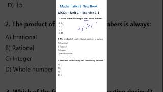 8 Math Ex 1.1 MCQs for Exams Part 12 | Numbers and Operations | Real Numbers