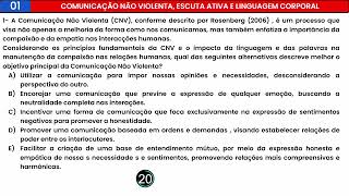 PROVAS DE COMUNICAÇÃO NÃO VIOLENTA ESCUTA ATIVA E LINGUAGEM CORPORAL QUESTÃO CORRIGIDA DA ANHANGUERA