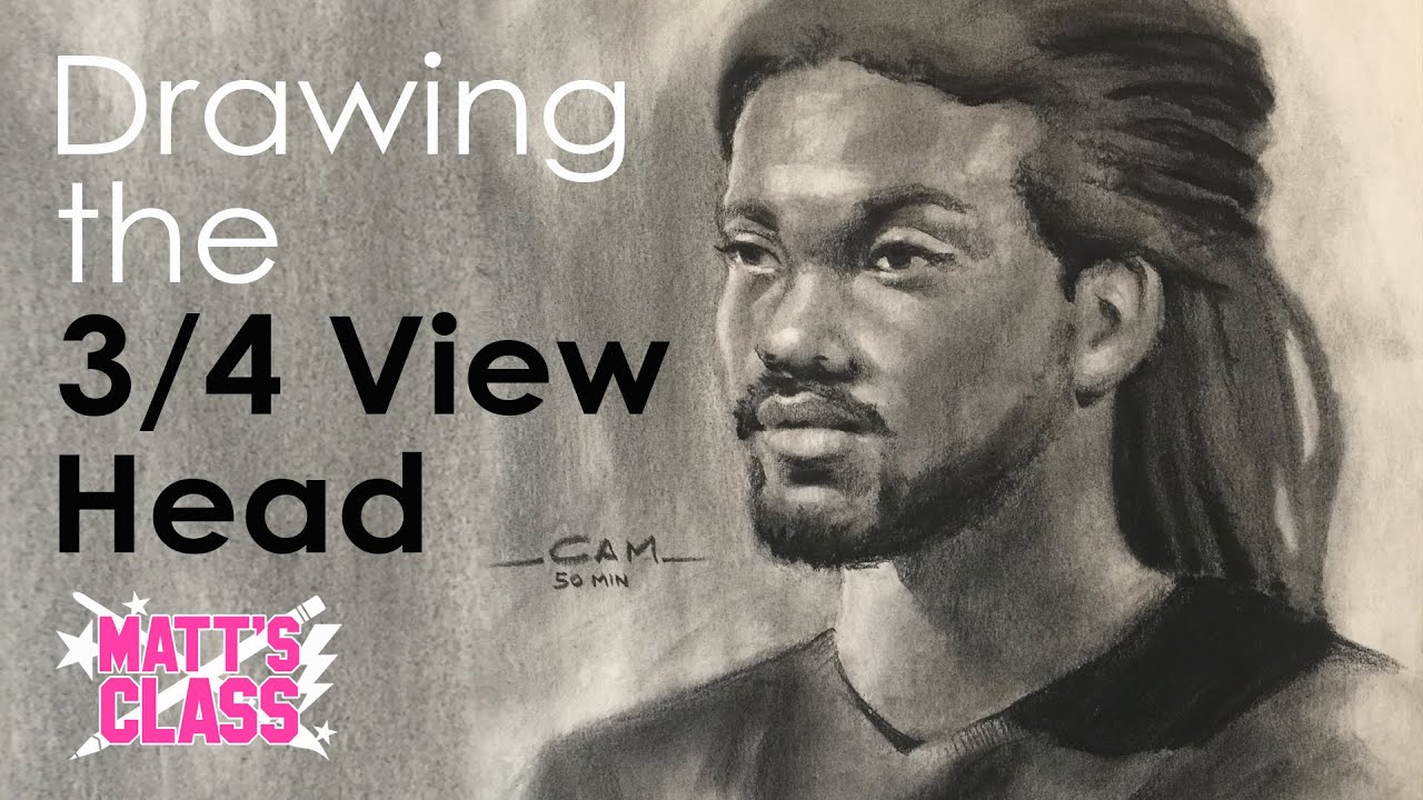 Drawing the 3/4 View Head in Charcoal! - YouTube