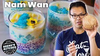 Nam Wan Recipe and How To Make Fresh Coconut Milk | Lao Food at Saeng's Kitchen