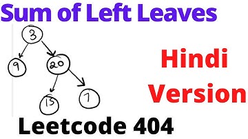 Sum of Left Leaves | leetcode 404 | Hindi