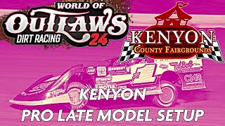 Kenyon Custom setup for the Pro Late Models World of Outlaws Dirt Racing 24