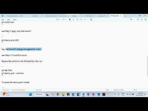 git cherrypick - copy one specific commit from another branch to your current branch without merging