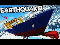 EARTHQUAKE Causes Tsunami that Sinks a Container Ship in Stormworks Sinking Ship Survival!