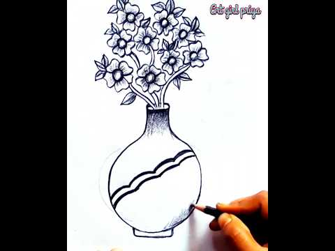 Flower Pot Drawing || How To Draw Flower Vase || Flower Vase Drawing With Pencil || Pencil Drawing..