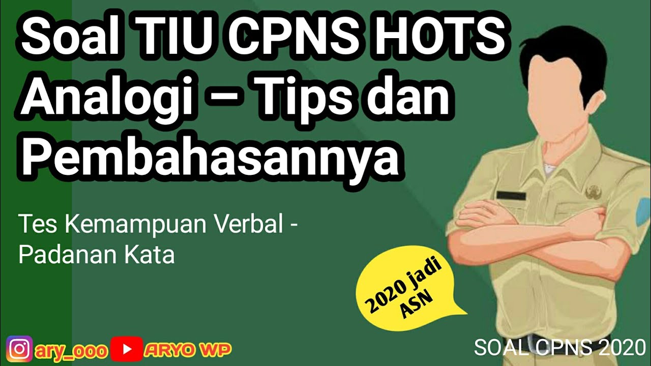  Soal  CPNS  2020  dan Kunci Jawaban Soal  TIU Analogi  CPNS  