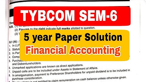 TYBCOM SEM-6 FA || Last -5 Year Paper With Solution || Atul Sir