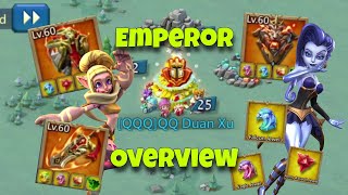 Lords Mobile - Emperor DuanXu account overview. The highest army HP in MIX