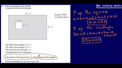 14. Forming and solving equations (GCSE Maths - Edexcel Practice Tests Set 3 - 2H)