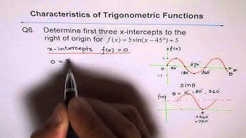 X Intercepts Sine Function 5 sin(x - 45) + 5