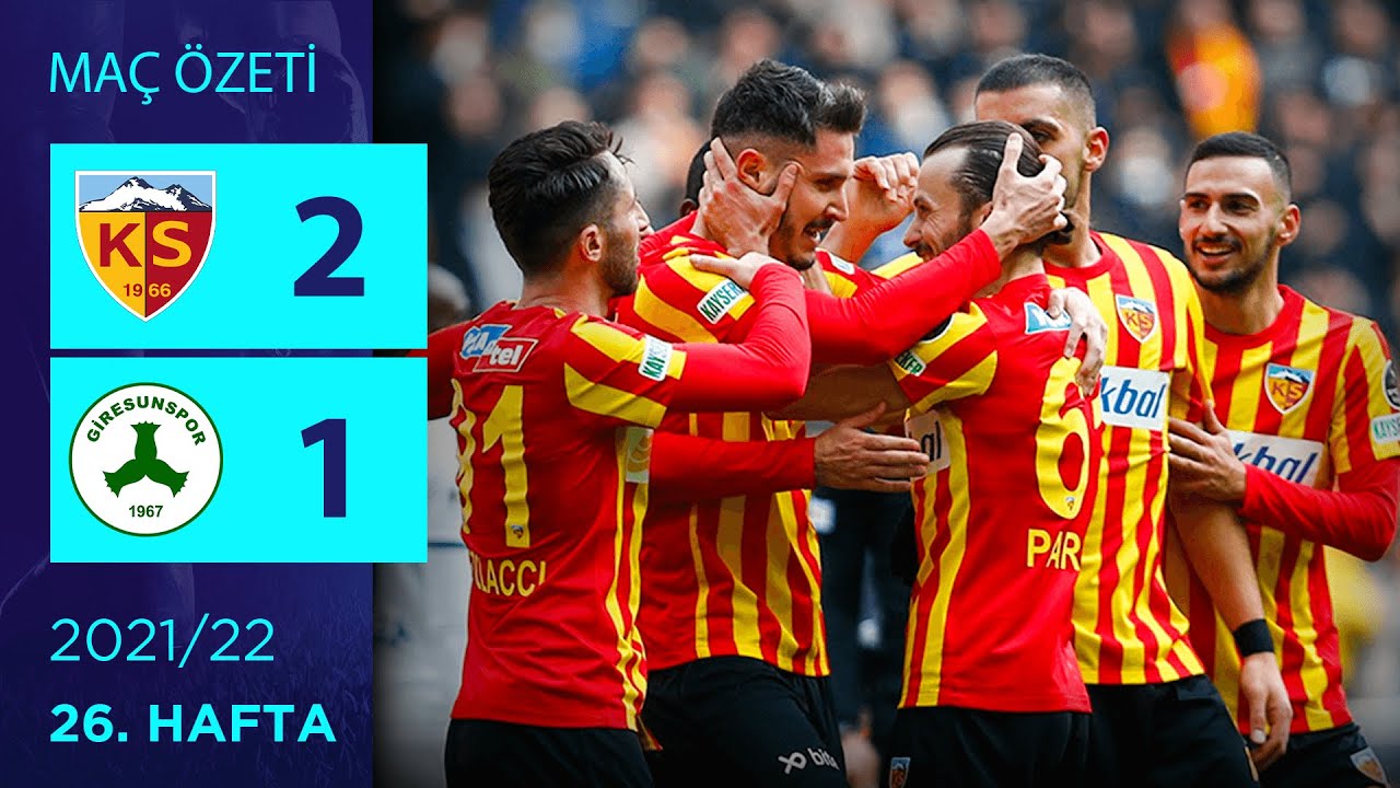 2021-2022 Süper Lig KAYSERİSPOR - GİRESUNSPOR 2-1 Maç Özeti