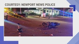 Crash in Newport News lands motorcyclist in hospital
