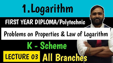 1.LOGARITHM | FIRST YEAR DIPLOMA|POLYTECHNIC |Basic Mathematics|K Scheme | PRADEEP GIRI SIR