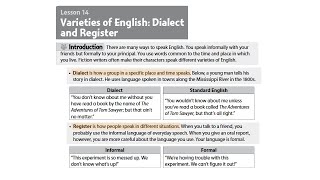 Varieties of English: Dialect and Register