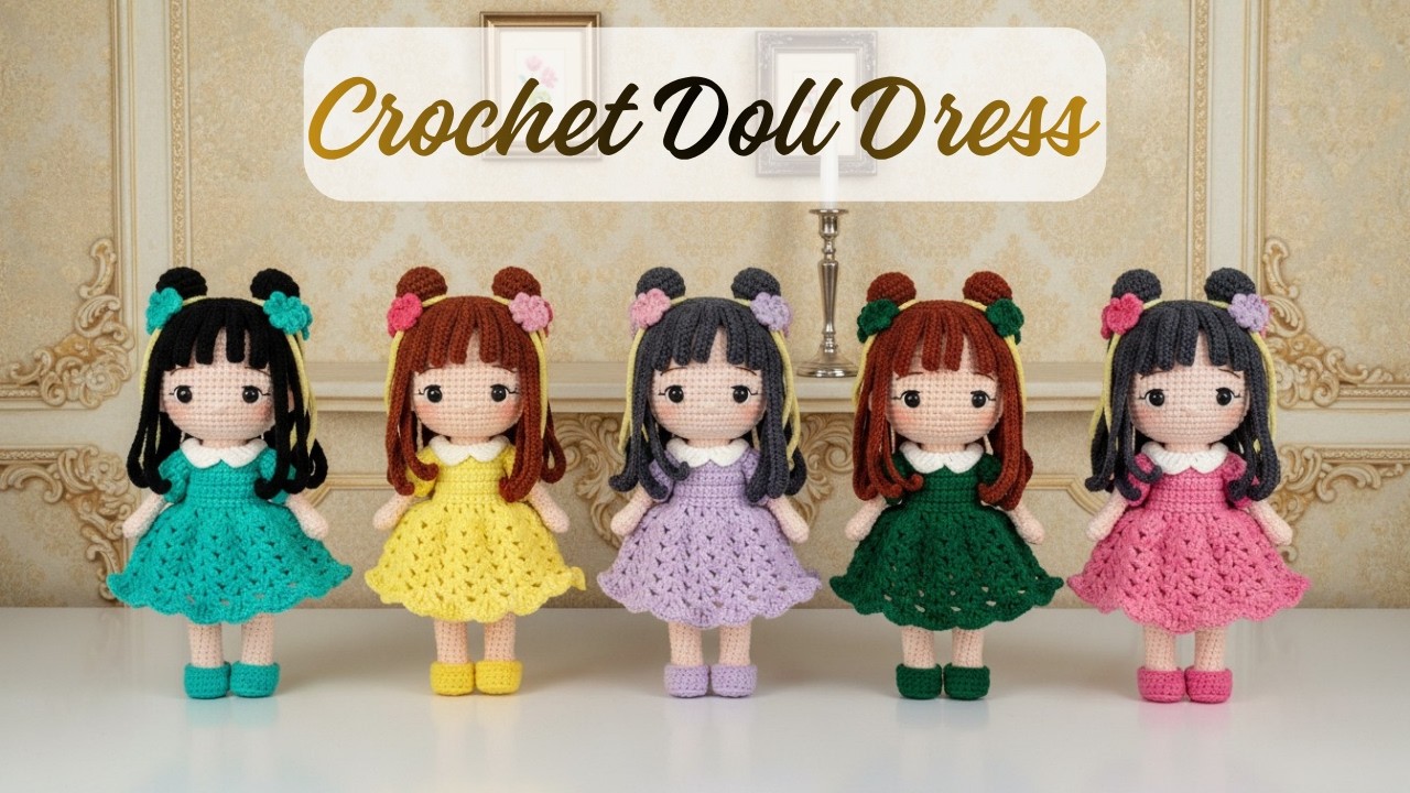 Part 3 - Crochet Doll Dress | Easy ⊹ Step-by-step ⊹ Crochet Doll Amigurumi Tutorial